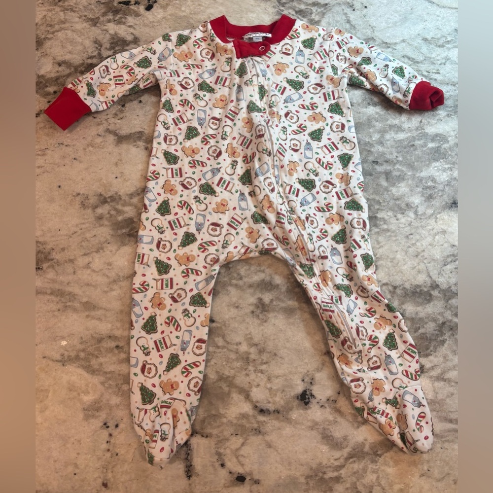 Magnolia Baby "Cookie Exchange" print Christmas pajamas for infant